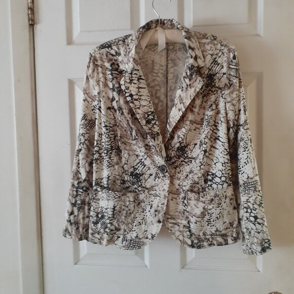 Soft Works Petite Blazer Size 16 Black and Taupe - Picture 1 of 7